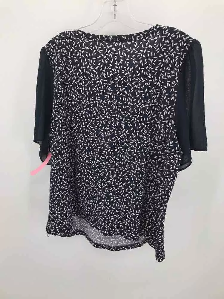 Pre-Owned Loft Navy Size XL Printed Blouse