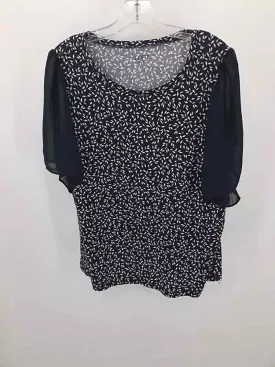 Pre-Owned Loft Navy Size XL Printed Blouse