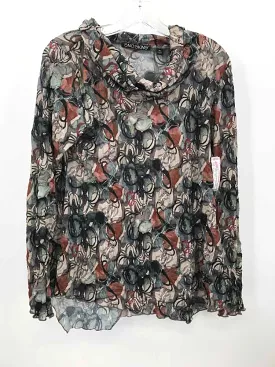 Pre-Owned Sno Skins Tan Size Medium Printed Blouse