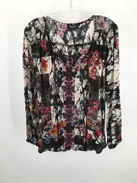 Pre-Owned Tolani Black Size Small Printed Blouse