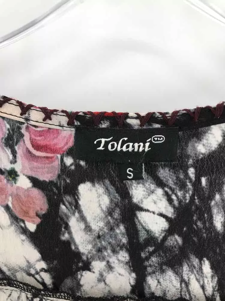 Pre-Owned Tolani Black Size Small Printed Blouse