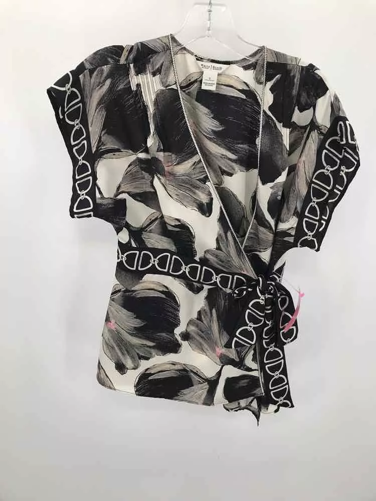 Pre-Owned WHBM Black Size Small Printed Blouse