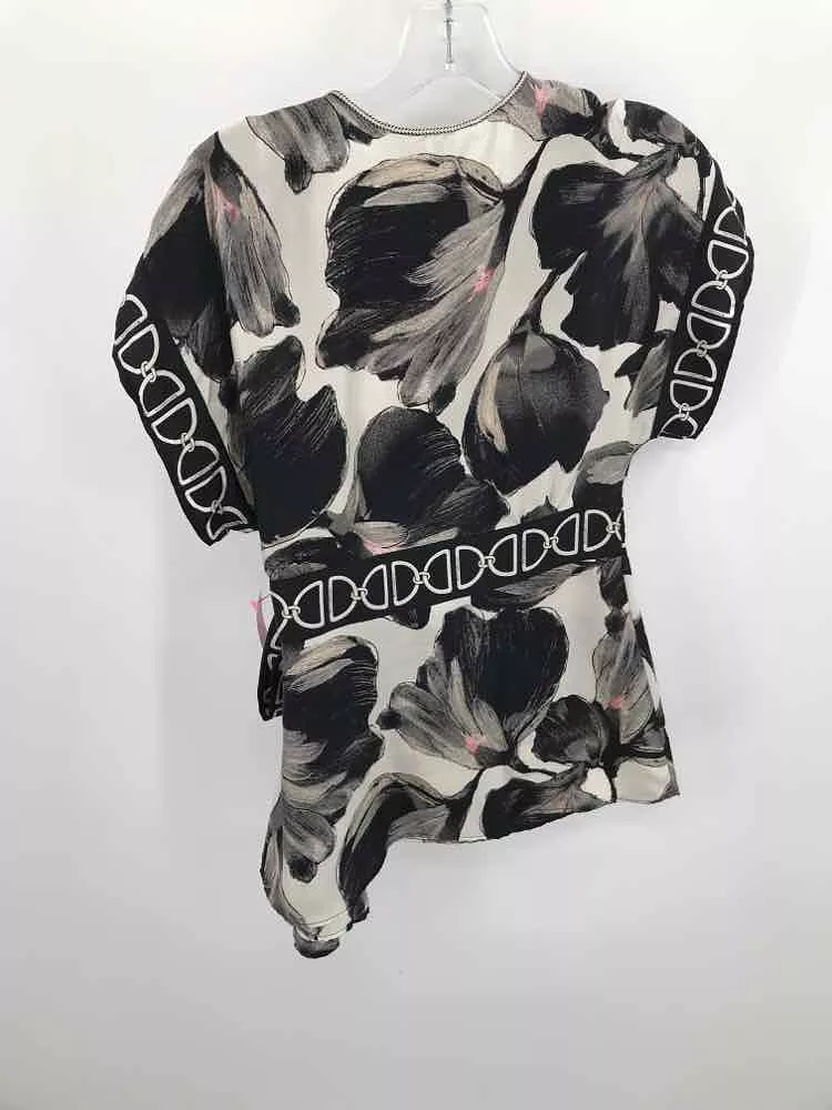 Pre-Owned WHBM Black Size Small Printed Blouse