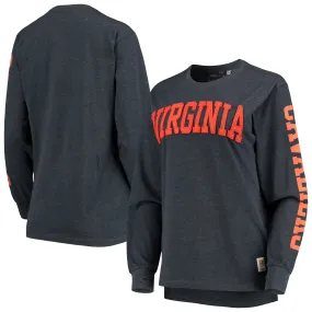 Pressbox Virginia Cavaliers Women's Navy Two-Hit Canyon Long Sleeve T-Shirt