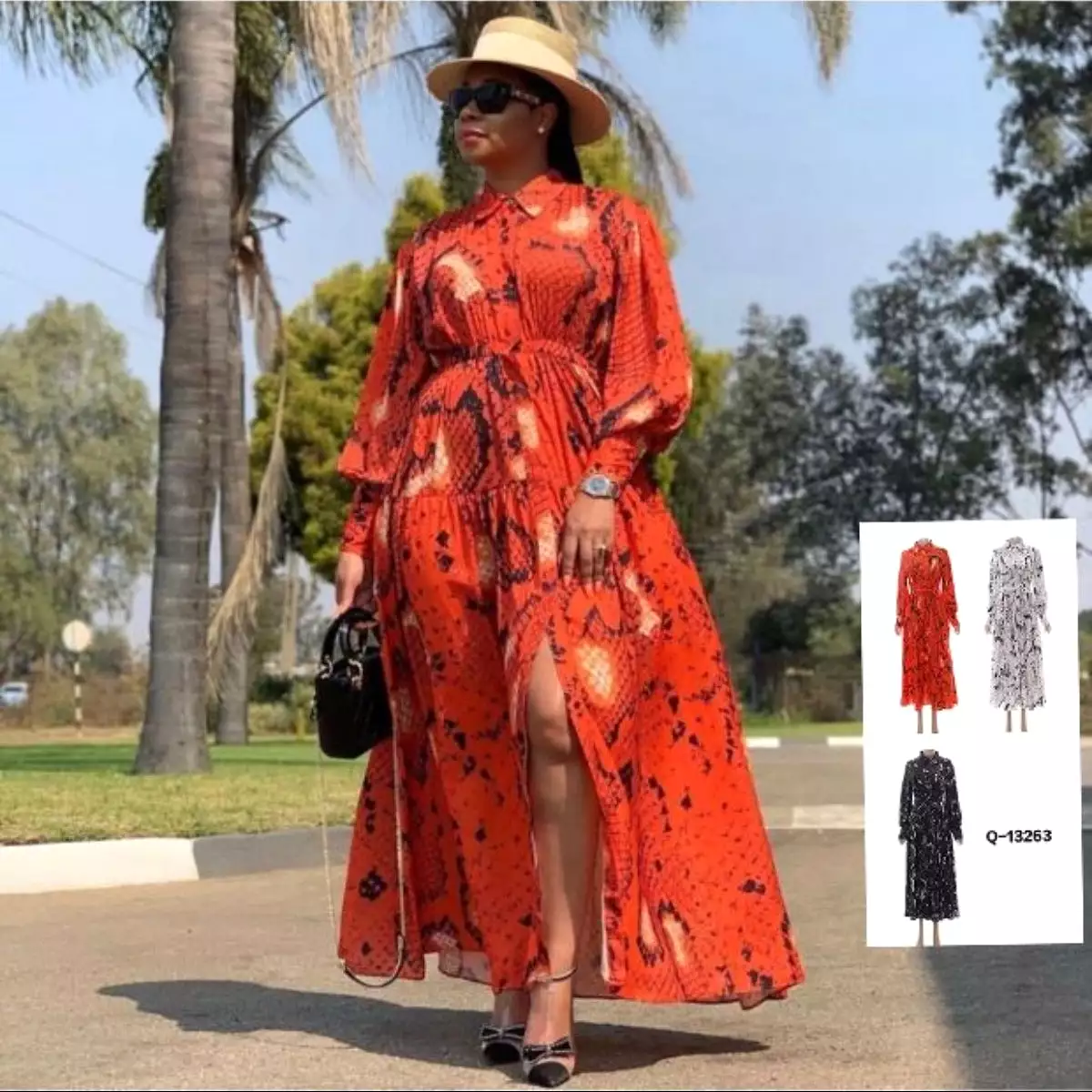 Print Maxi Shirt Dress