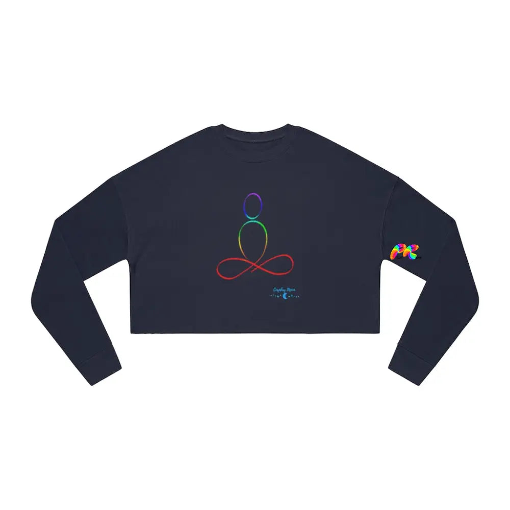 Rainbow Sukhasana Women's Cropped Sweatshirt