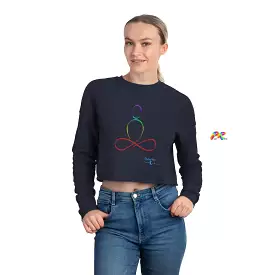 Rainbow Sukhasana Women's Cropped Sweatshirt