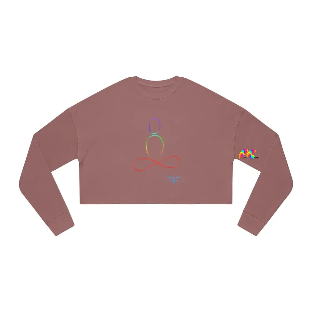 Rainbow Sukhasana Women's Cropped Sweatshirt