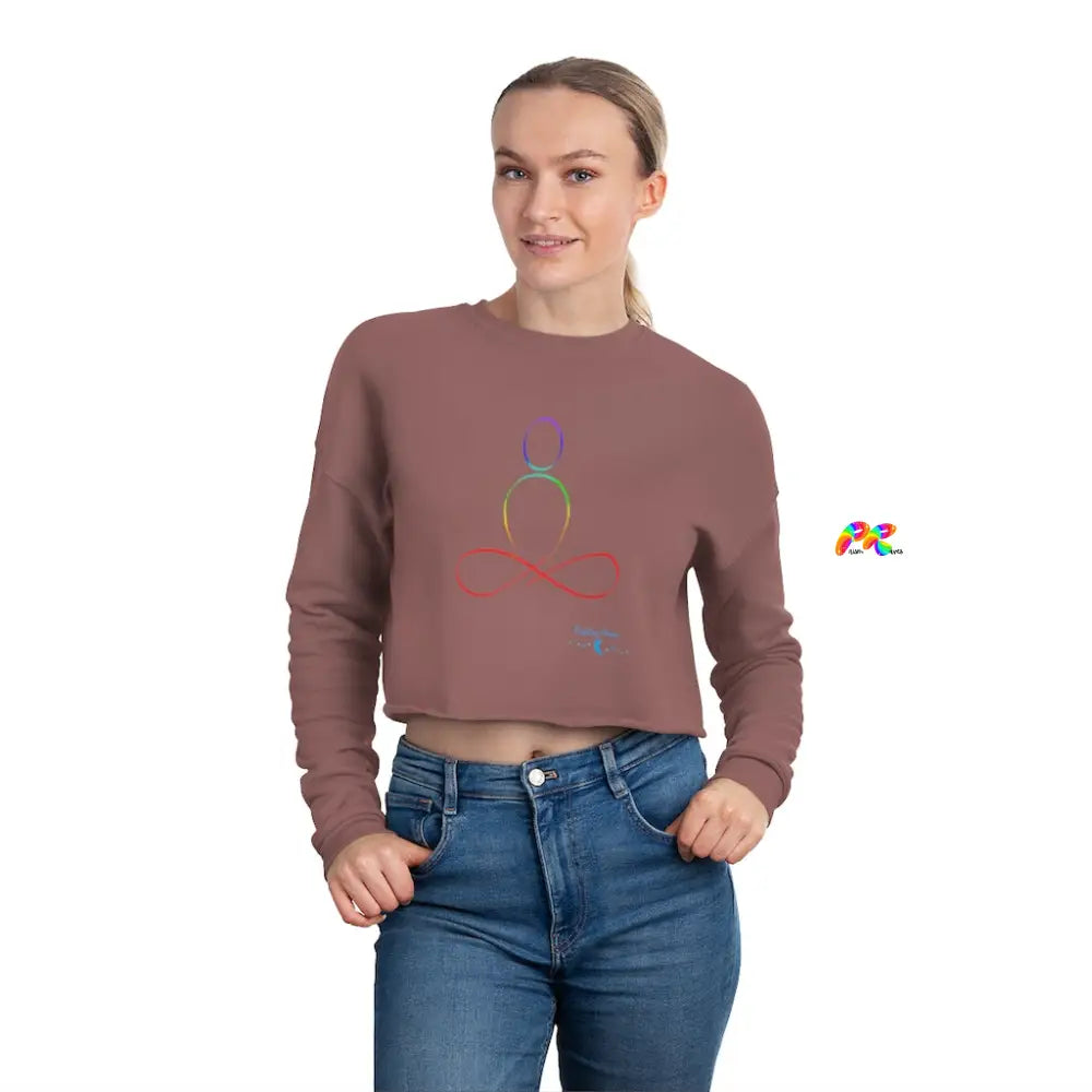 Rainbow Sukhasana Women's Cropped Sweatshirt