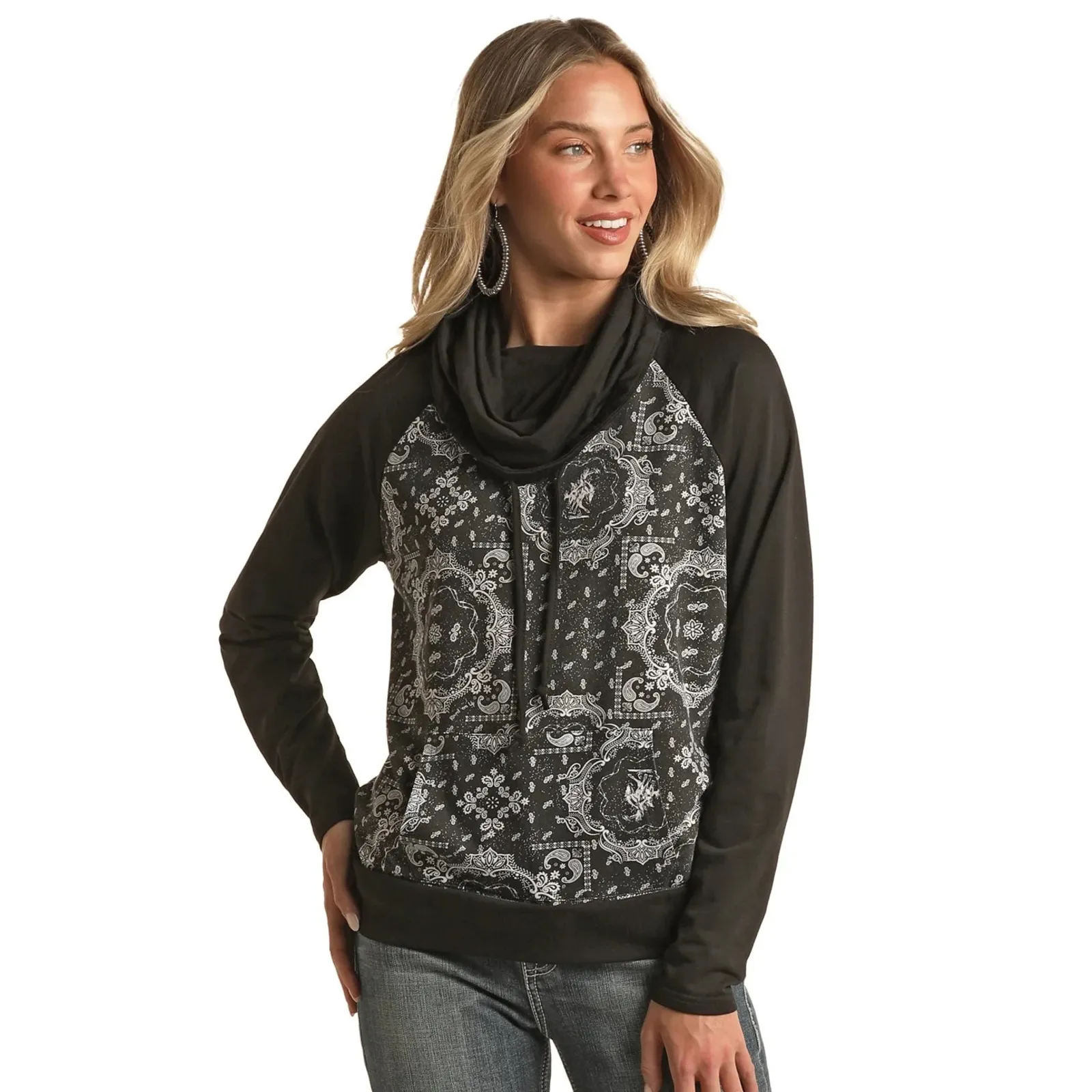 Rock & Roll Denim Women's Cowl Neck Hoodie