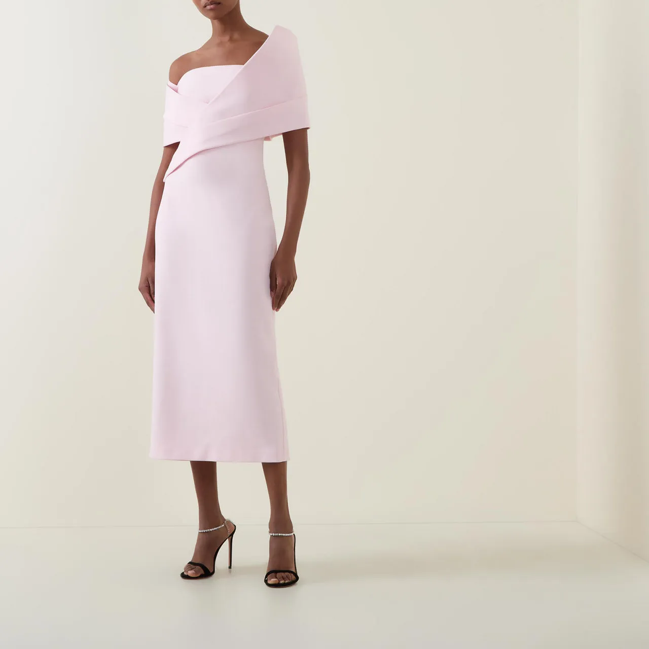 SAFIYAA Iana Off-The-Shoulder Bardot Dress - Pink