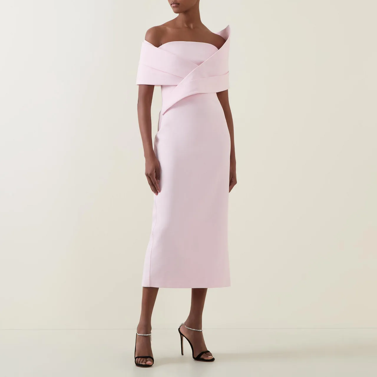 SAFIYAA Iana Off-The-Shoulder Bardot Dress - Pink