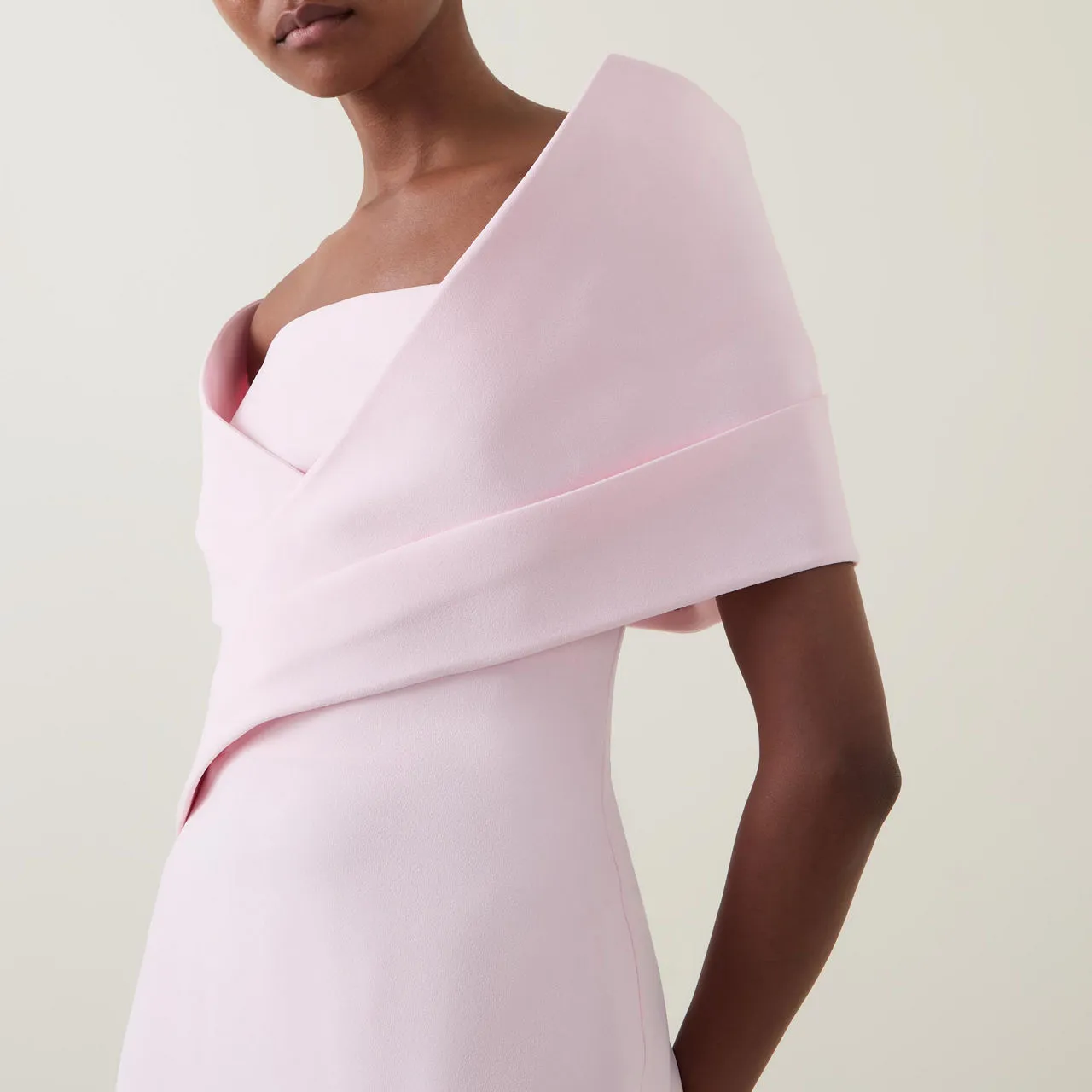 SAFIYAA Iana Off-The-Shoulder Bardot Dress - Pink