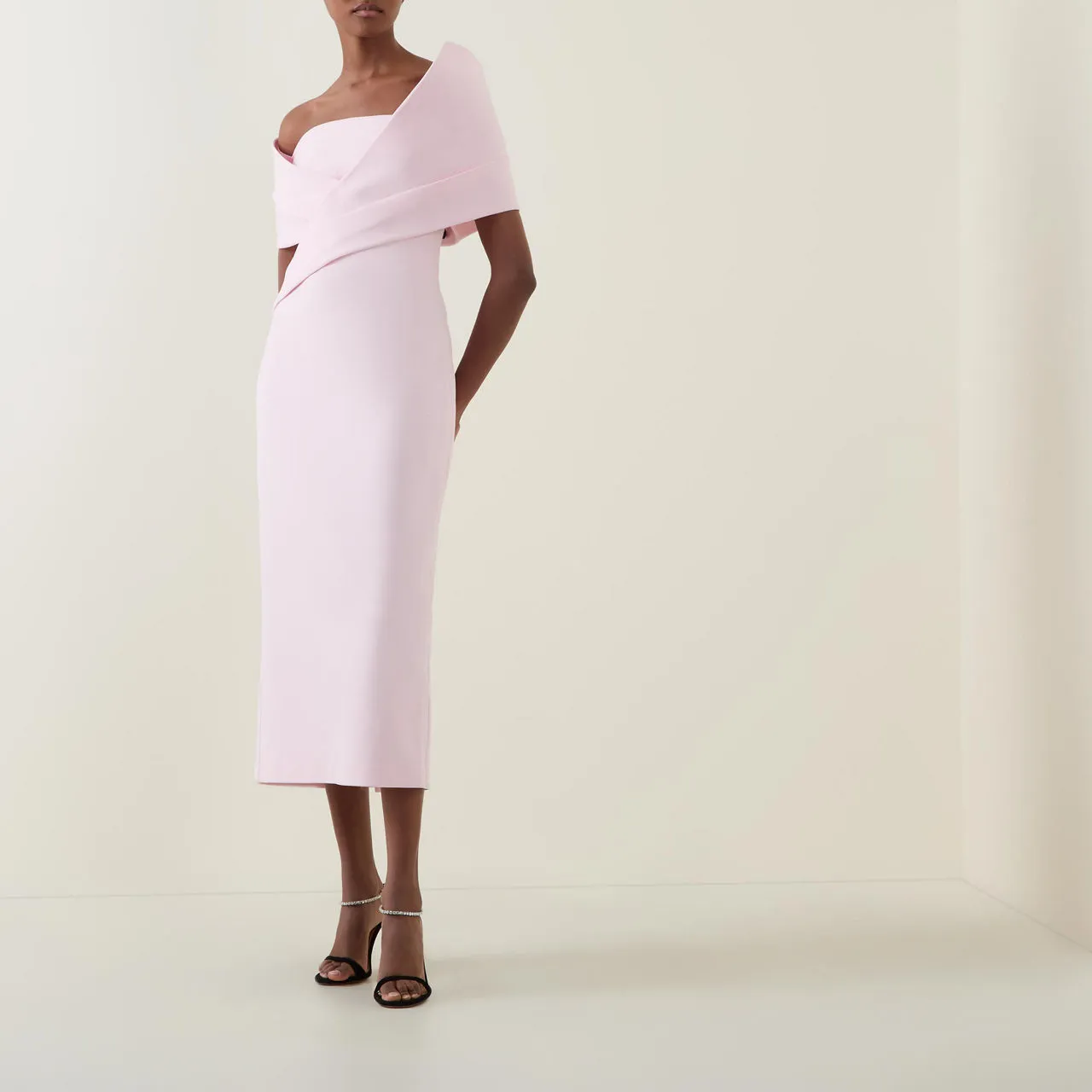 SAFIYAA Iana Off-The-Shoulder Bardot Dress - Pink