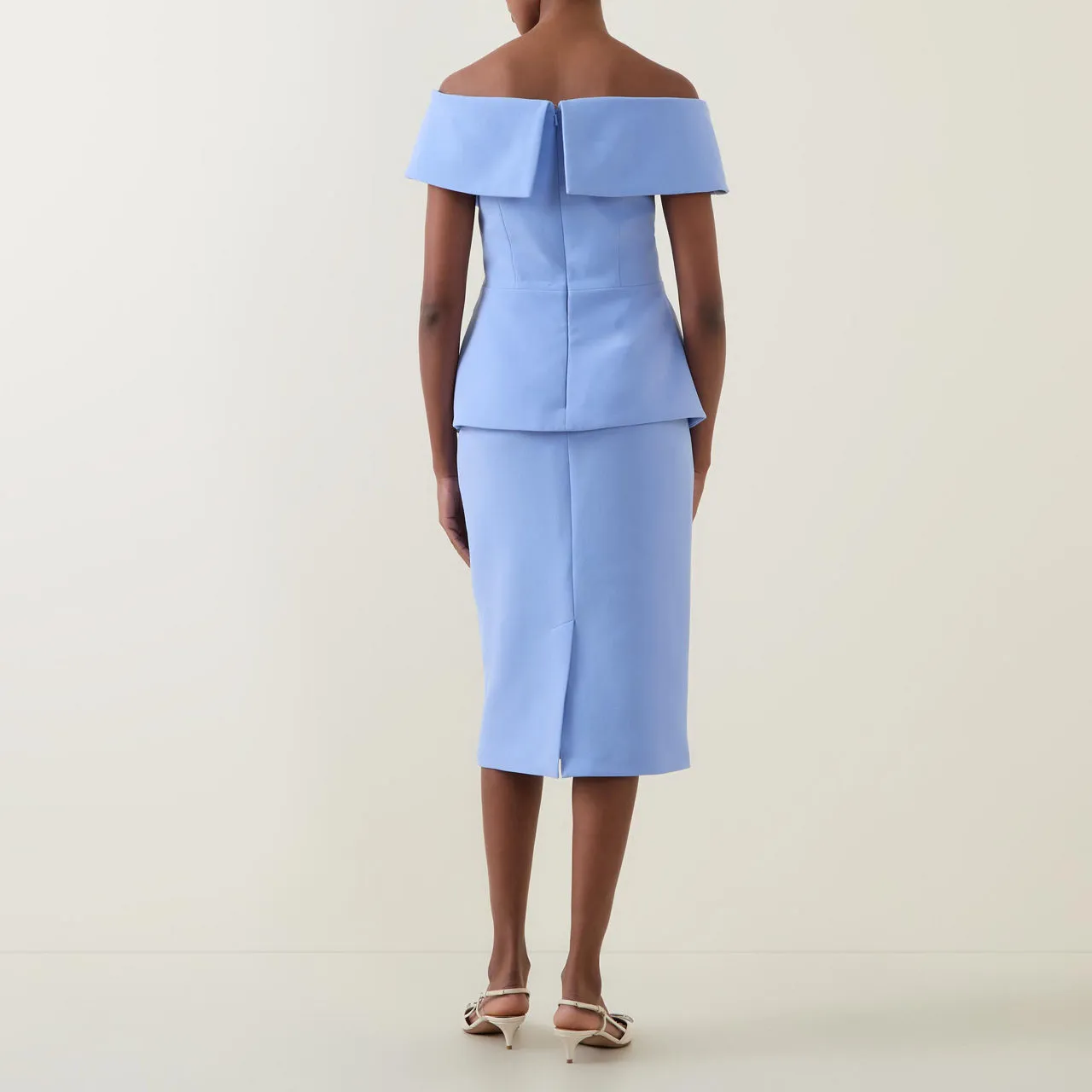 SAFIYAA Off-The-Shoulder Pencil Dress - Blue