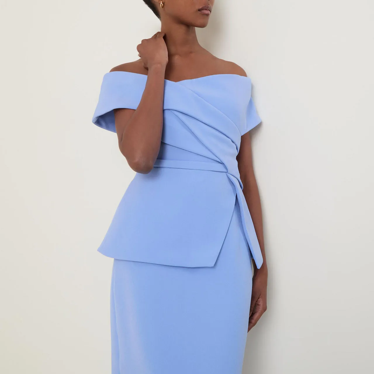 SAFIYAA Off-The-Shoulder Pencil Dress - Blue