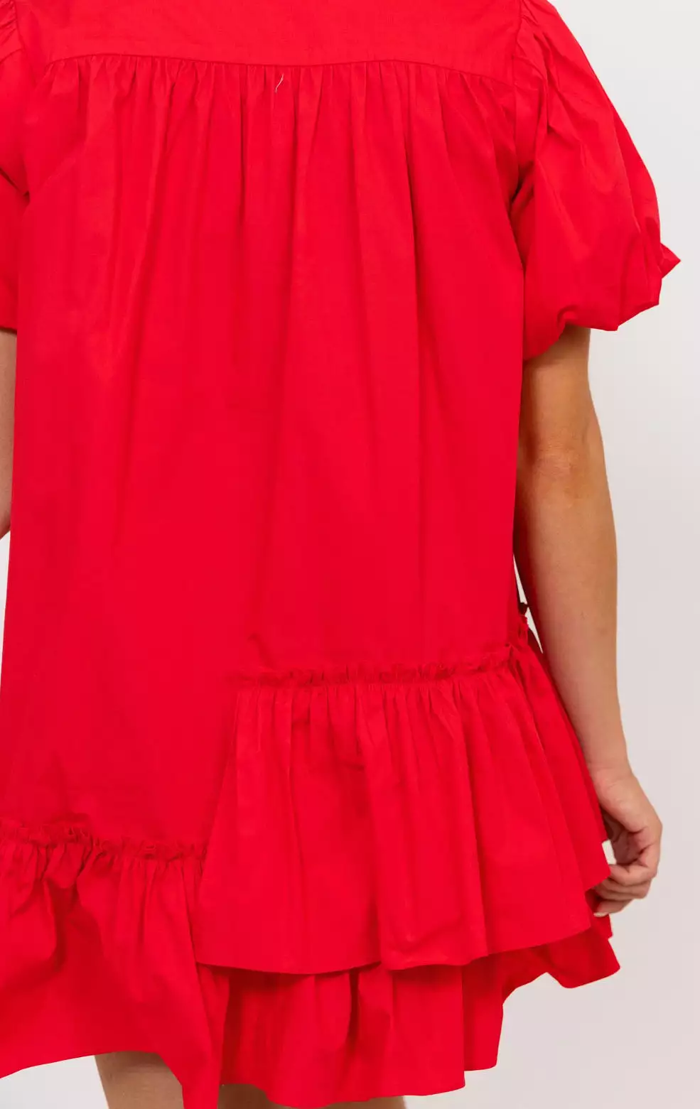 Scarlet Poplin Shirt Dress