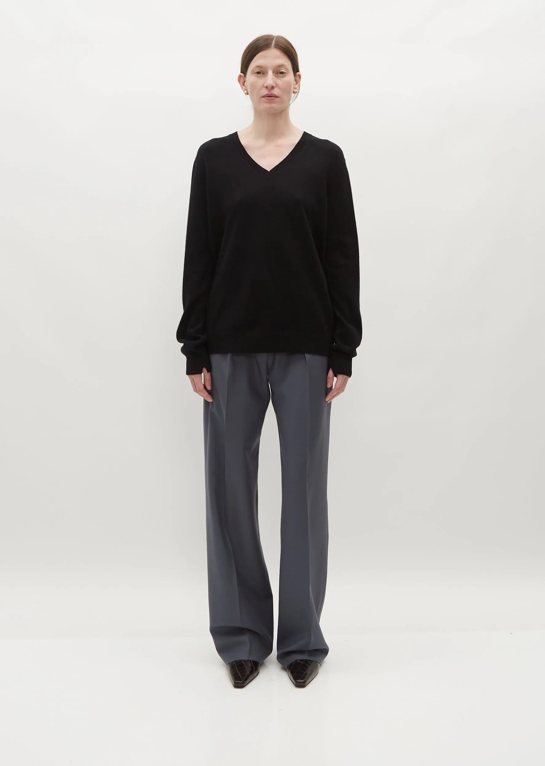 Serafini V-Neck Sweater — Black