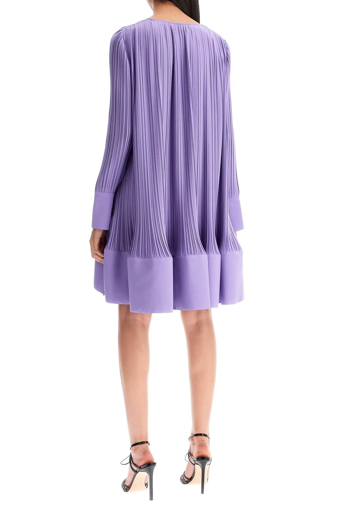 SHORT PLEATED DRESS WITH RUFFLES