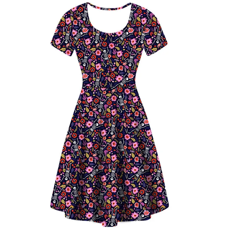 Skelebloom Vintage Skater Dress