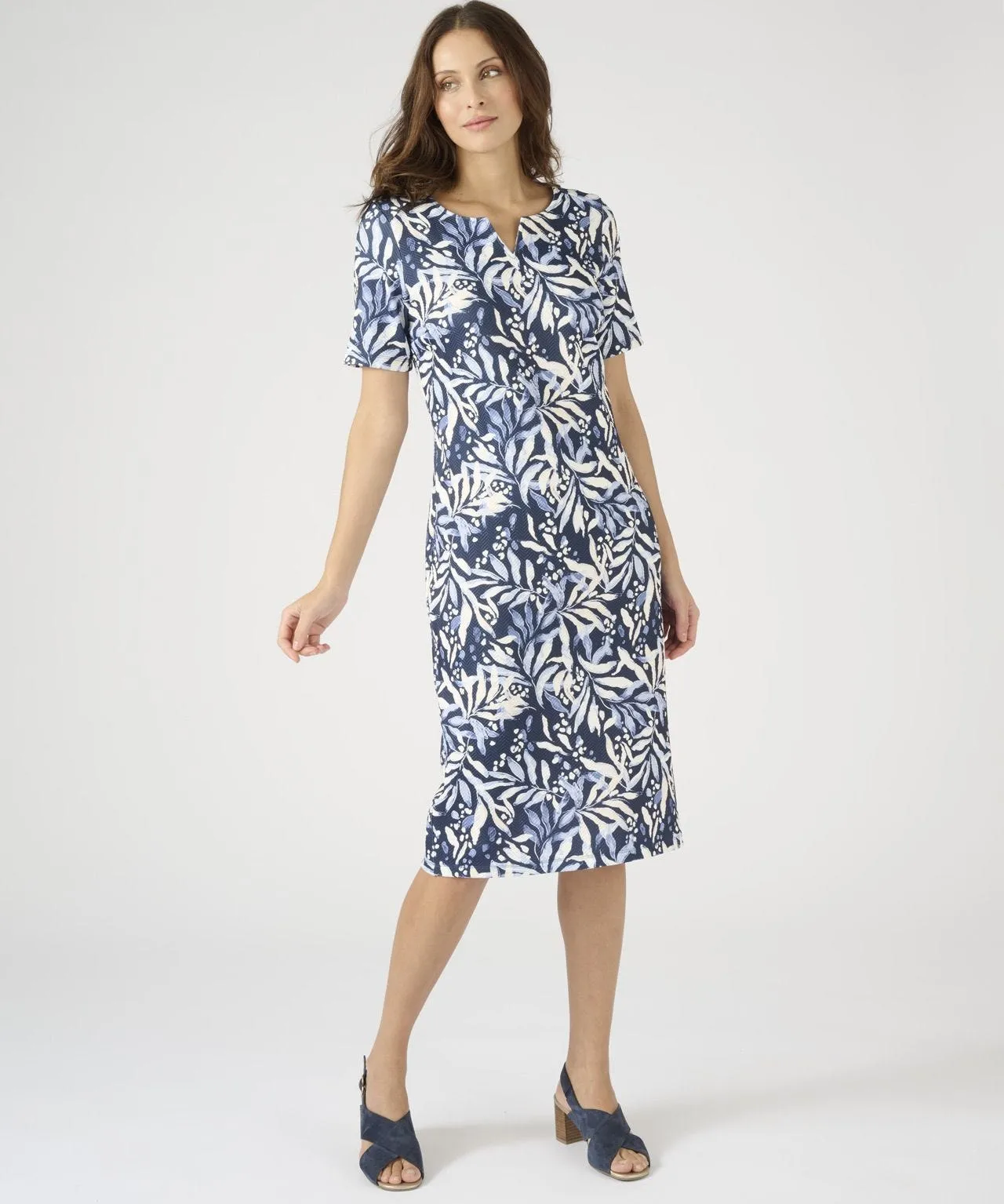 Tailored Stretch Short Sleeve Shift Dress