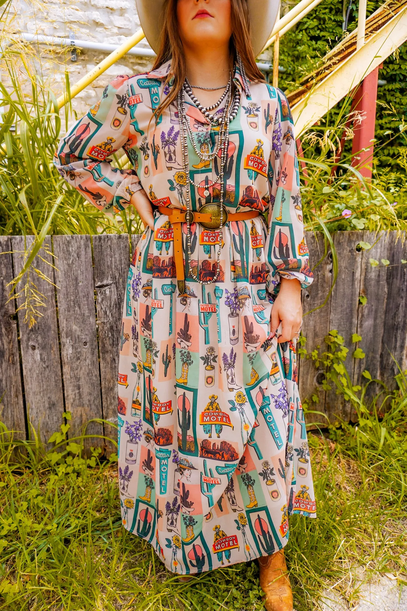 The Vintage Cowgirl Printed Dress