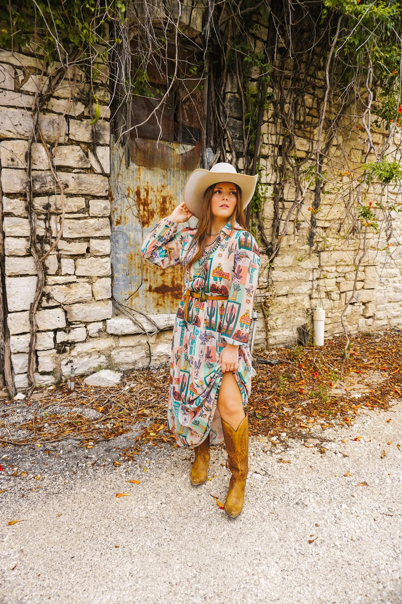 The Vintage Cowgirl Printed Dress