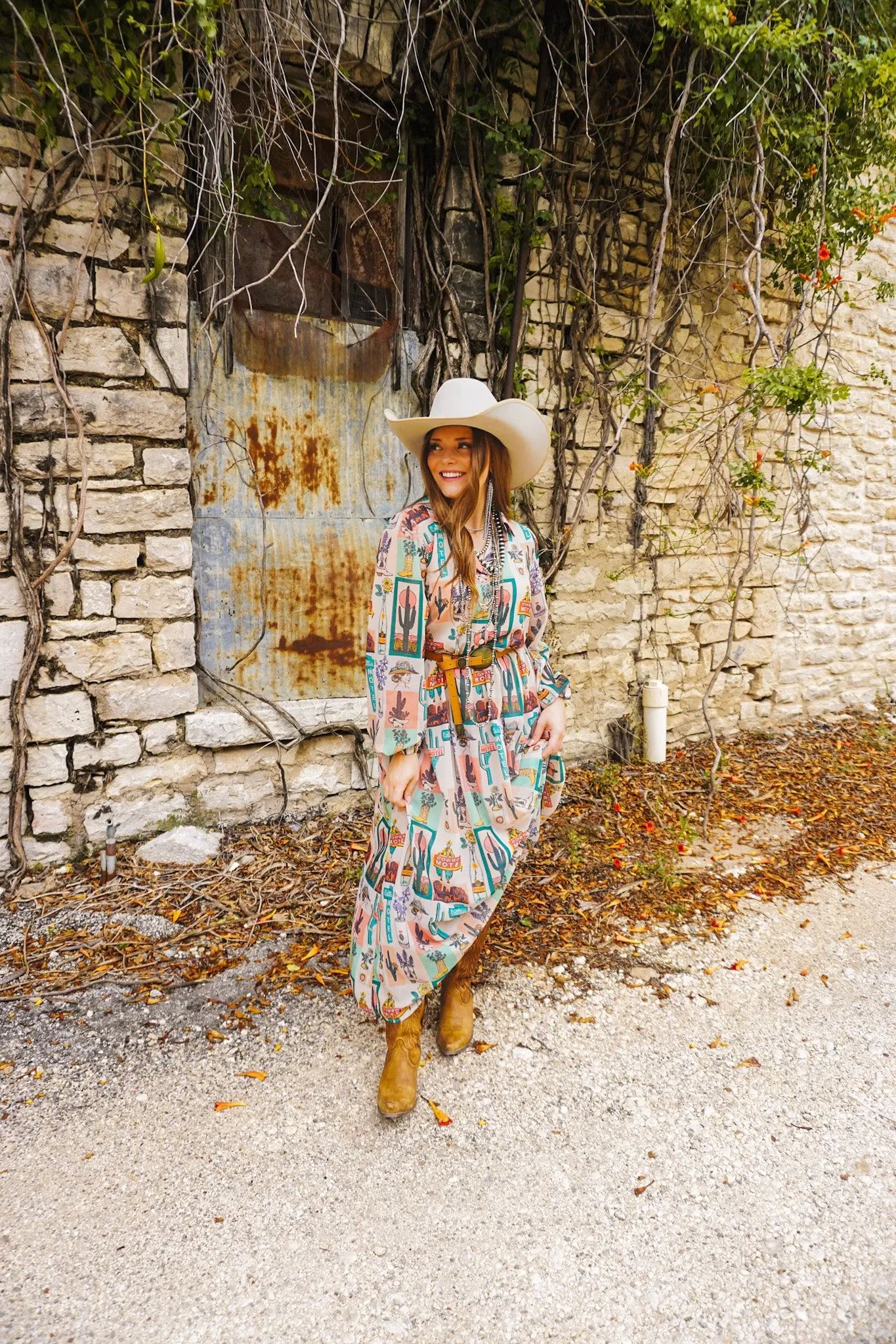 The Vintage Cowgirl Printed Dress