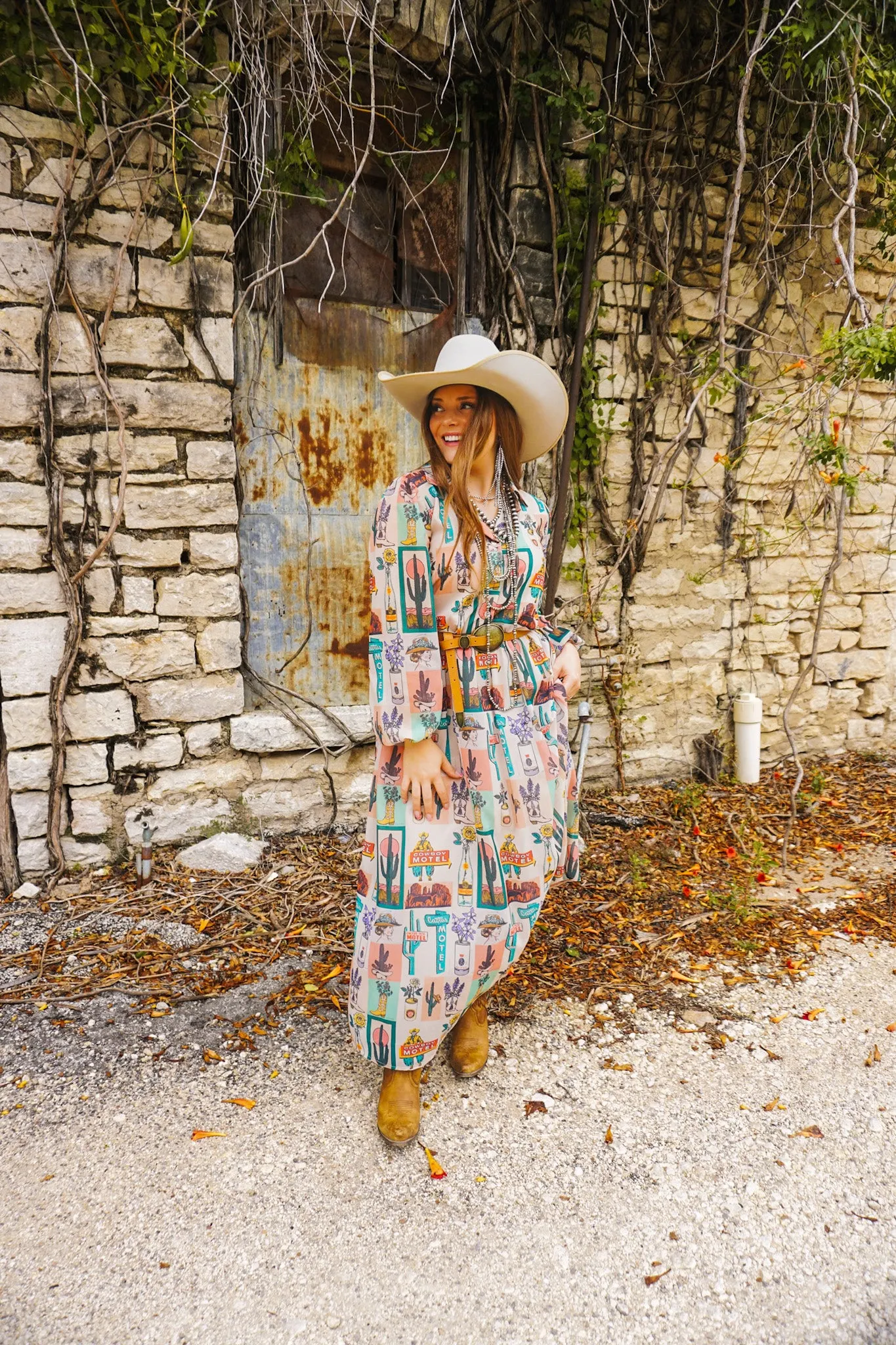 The Vintage Cowgirl Printed Dress