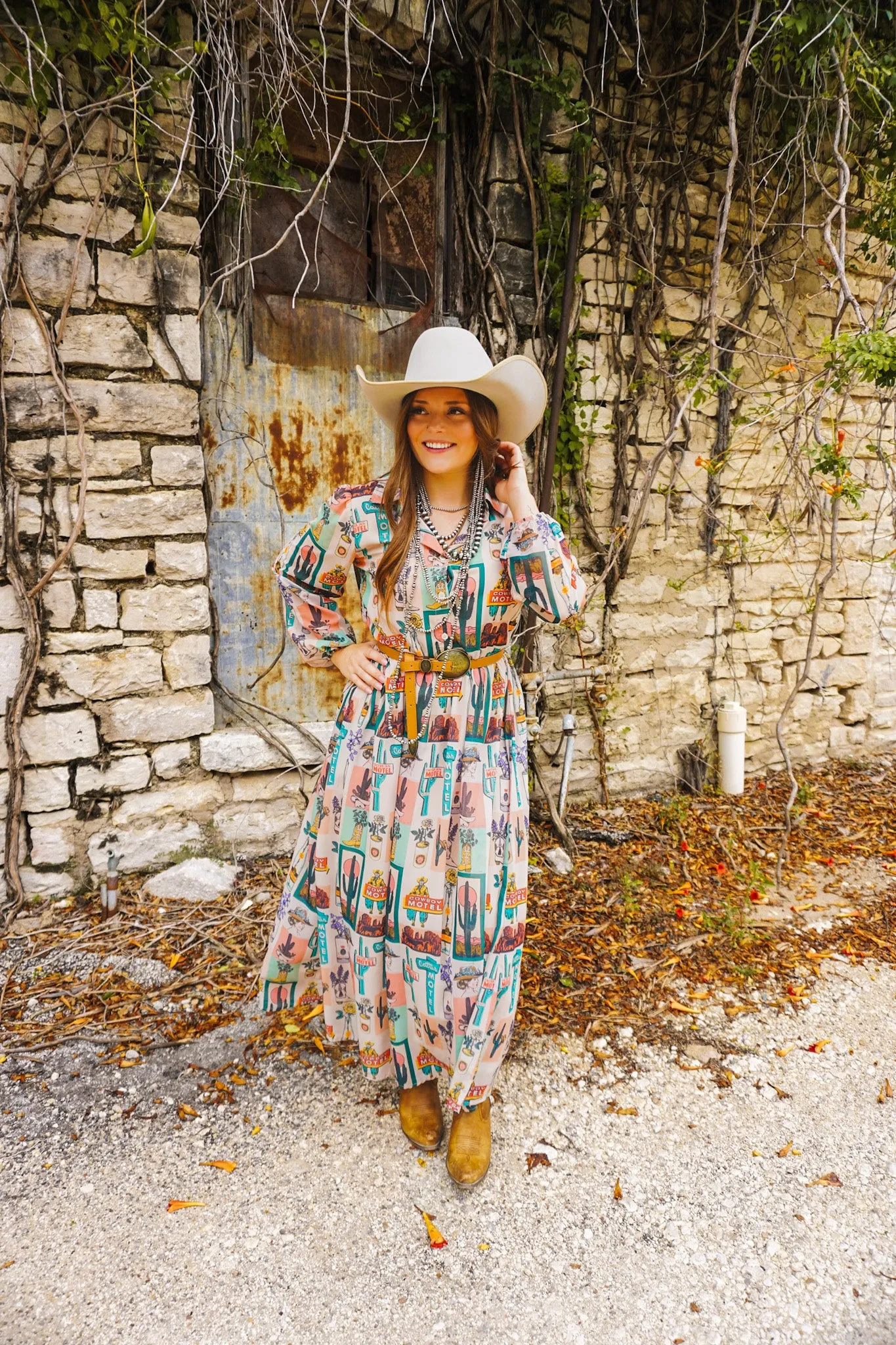 The Vintage Cowgirl Printed Dress