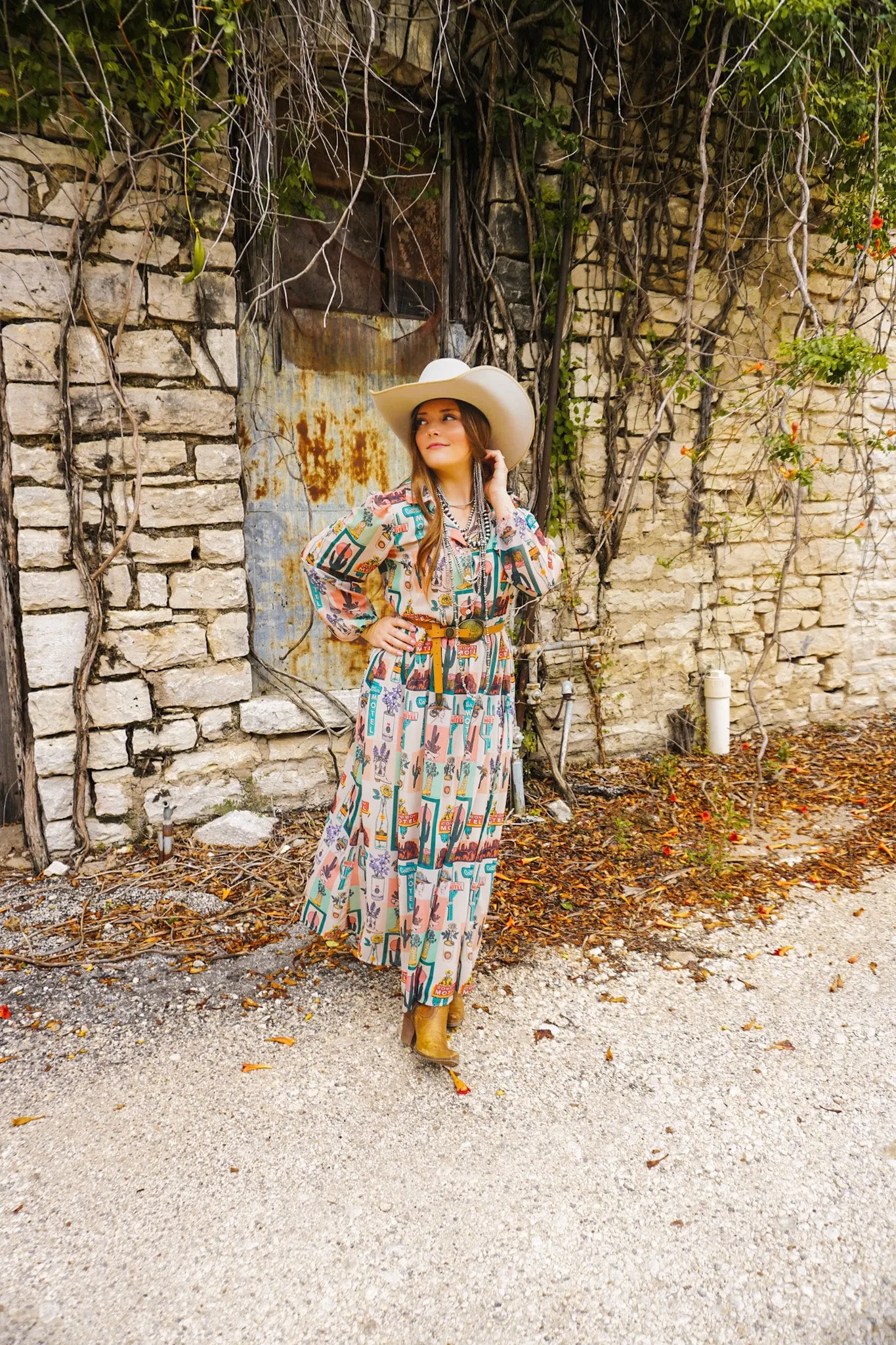 The Vintage Cowgirl Printed Dress