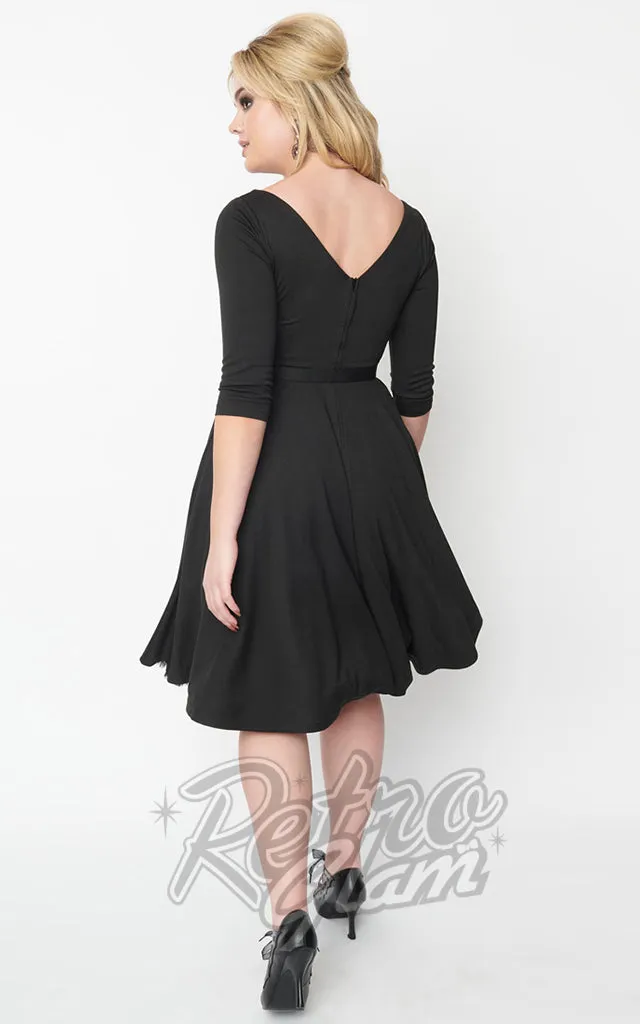 Unique Vintage 1950's Devon Spiderweb Mesh Swing Dress in Black - L & 2XL