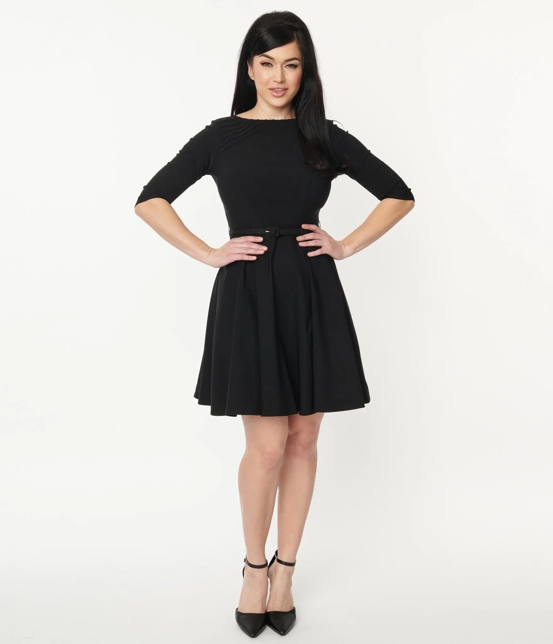 Unique Vintage Black Stephanie Fit & Flare Dress