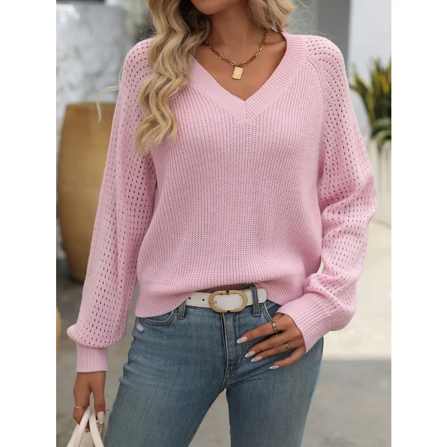 V-Neck Long Sleeve Sweater