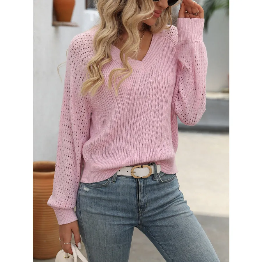 V-Neck Long Sleeve Sweater