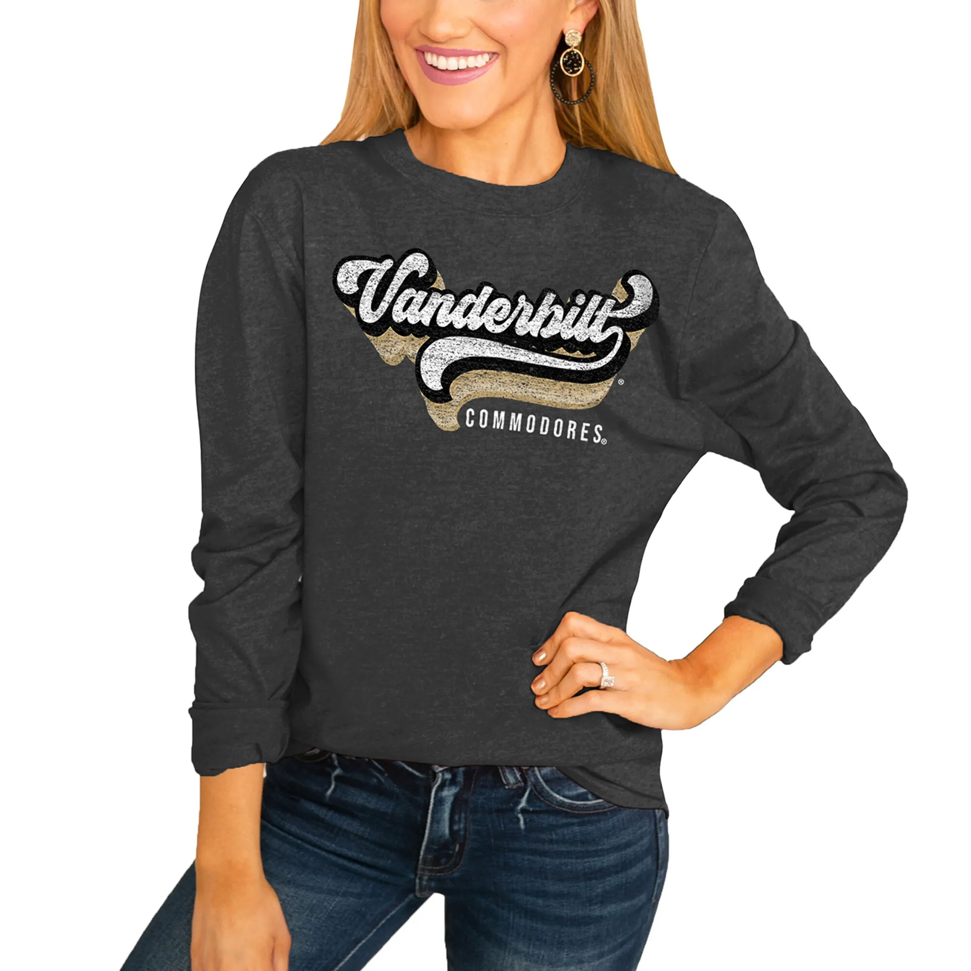 Vanderbilt Commodores Women's Charcoal Vivacious Varsity Long Sleeve T-Shirt