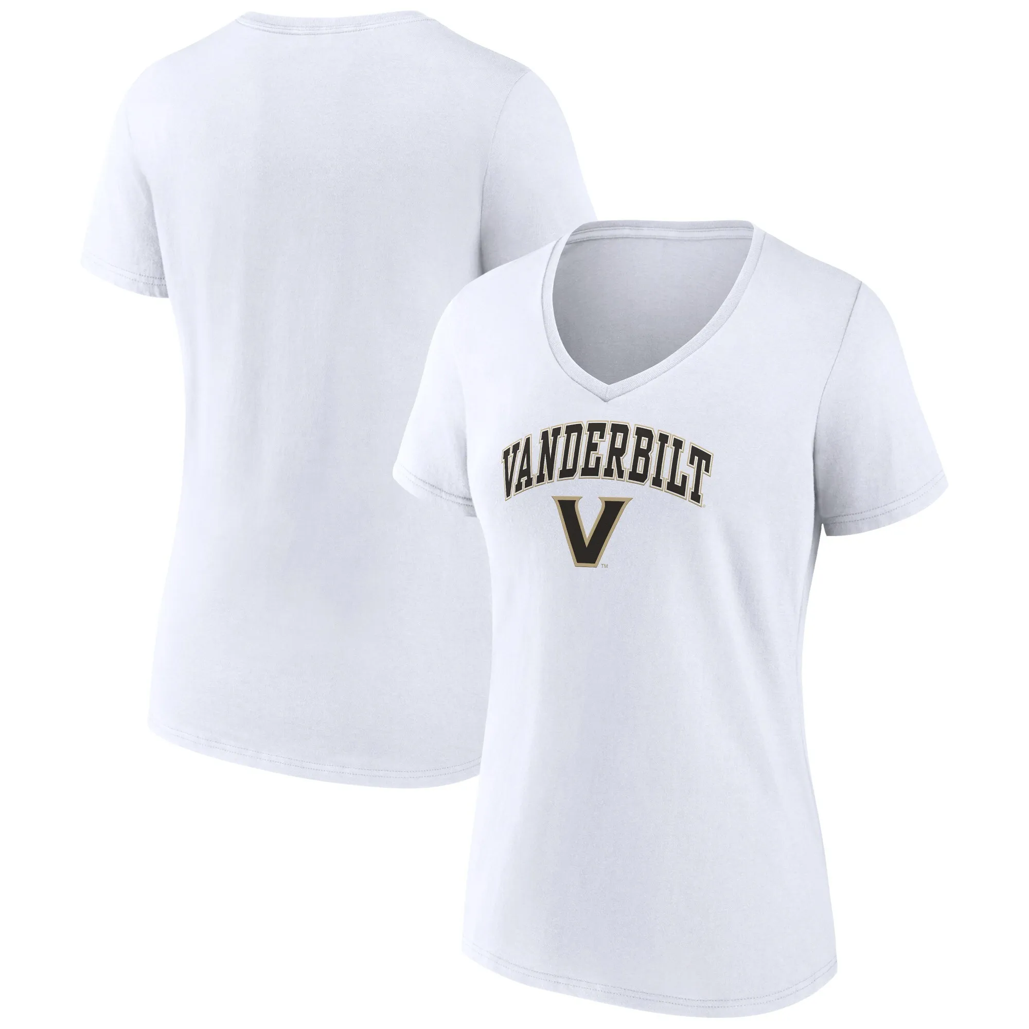 Vanderbilt Commodores Women's White Campus V-Neck T-Shirt