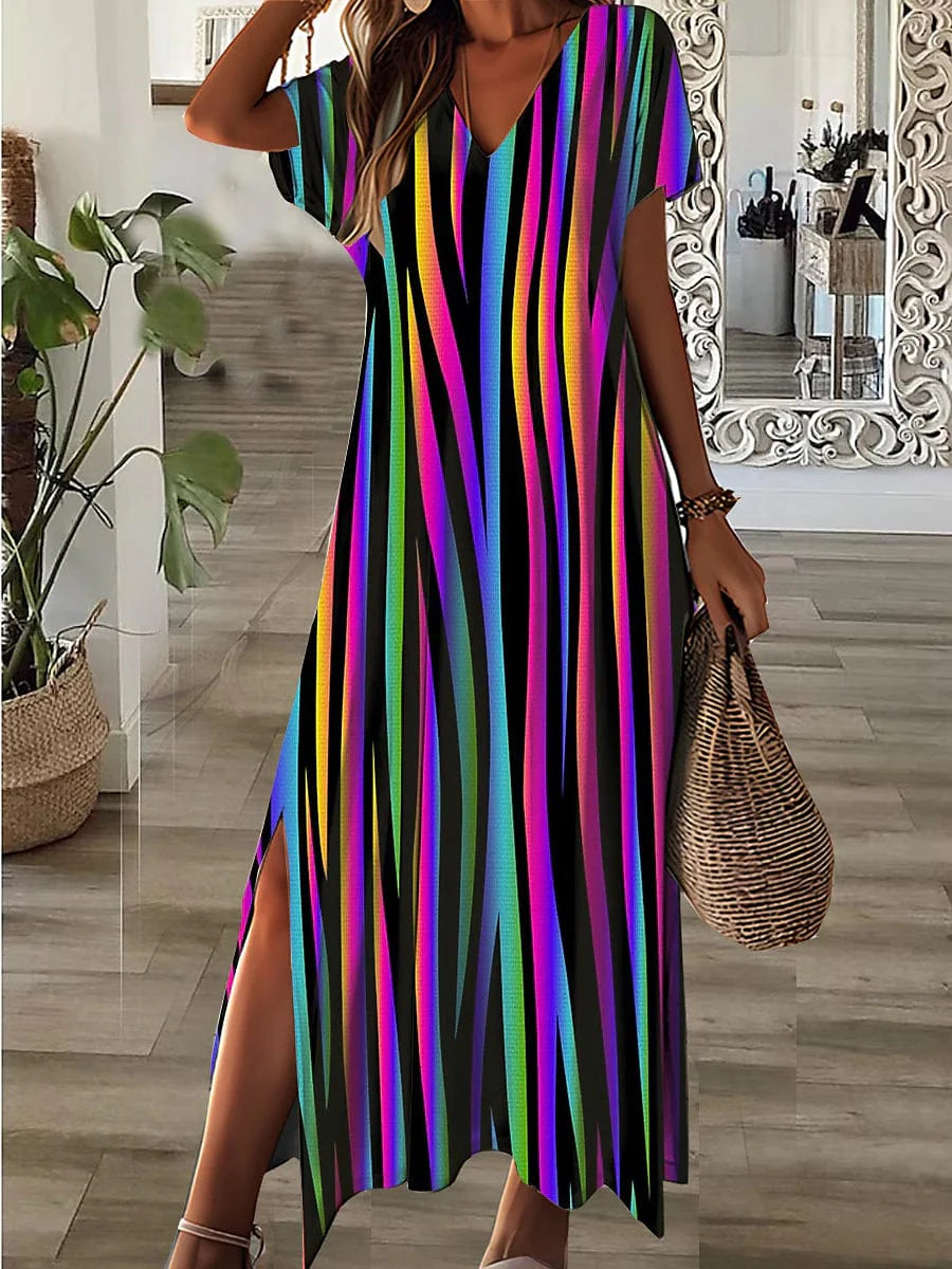 Versatile Women's A-Line Maxi Dress with Long Sleeves and Chic Midi Length