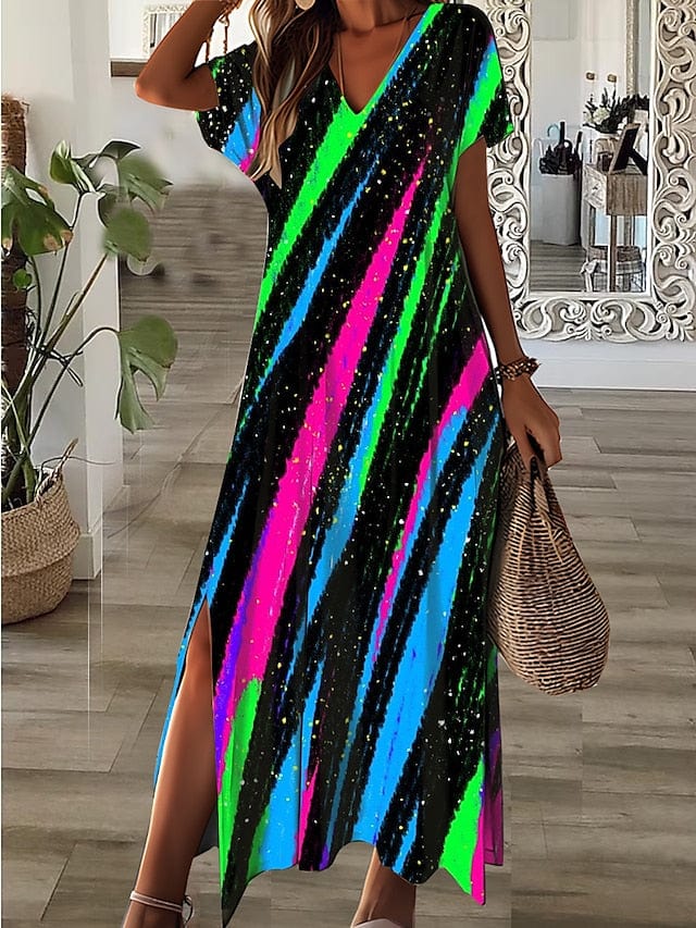 Versatile Women's A-Line Maxi Dress with Long Sleeves and Chic Midi Length