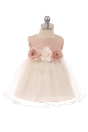 Vintage Rose Poly Silk Tulle Baby Dress