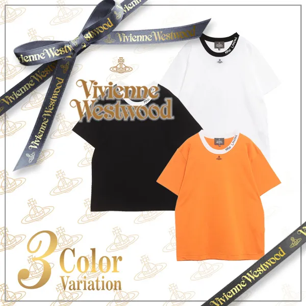 Vivienne Westwood  |Plain Cotton Short Sleeves Logo T-Shirts