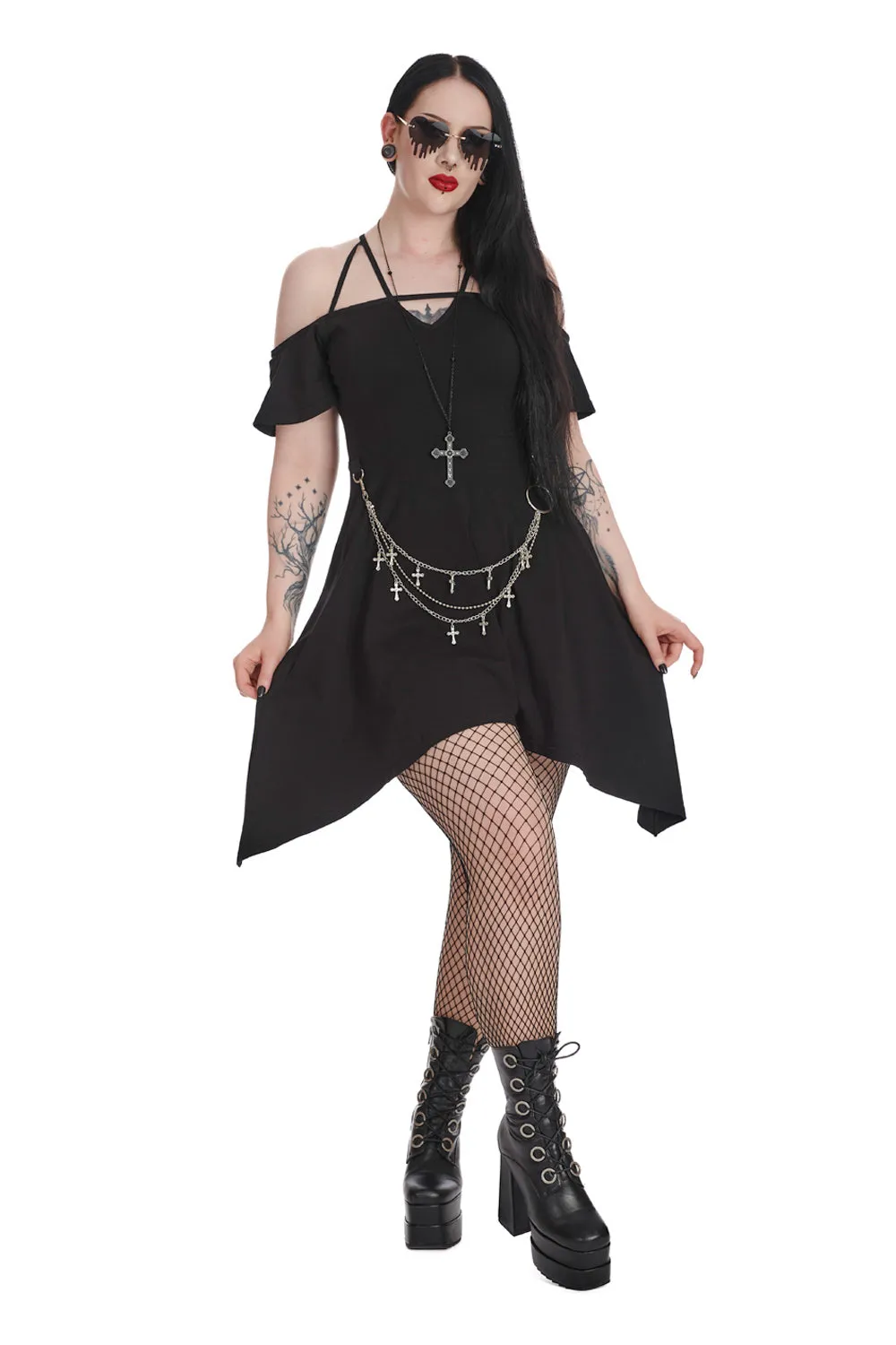 WITCHING YOUR THOUGHTS OFF SHOULDER DRESS