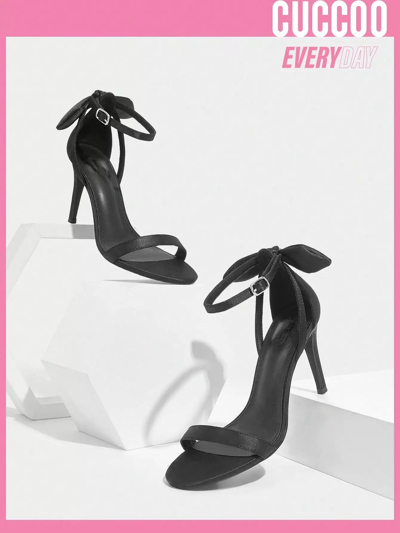 Woman Shoes Black Fashion High Heel Sandals With Bowknot Detail For Spring And Summer