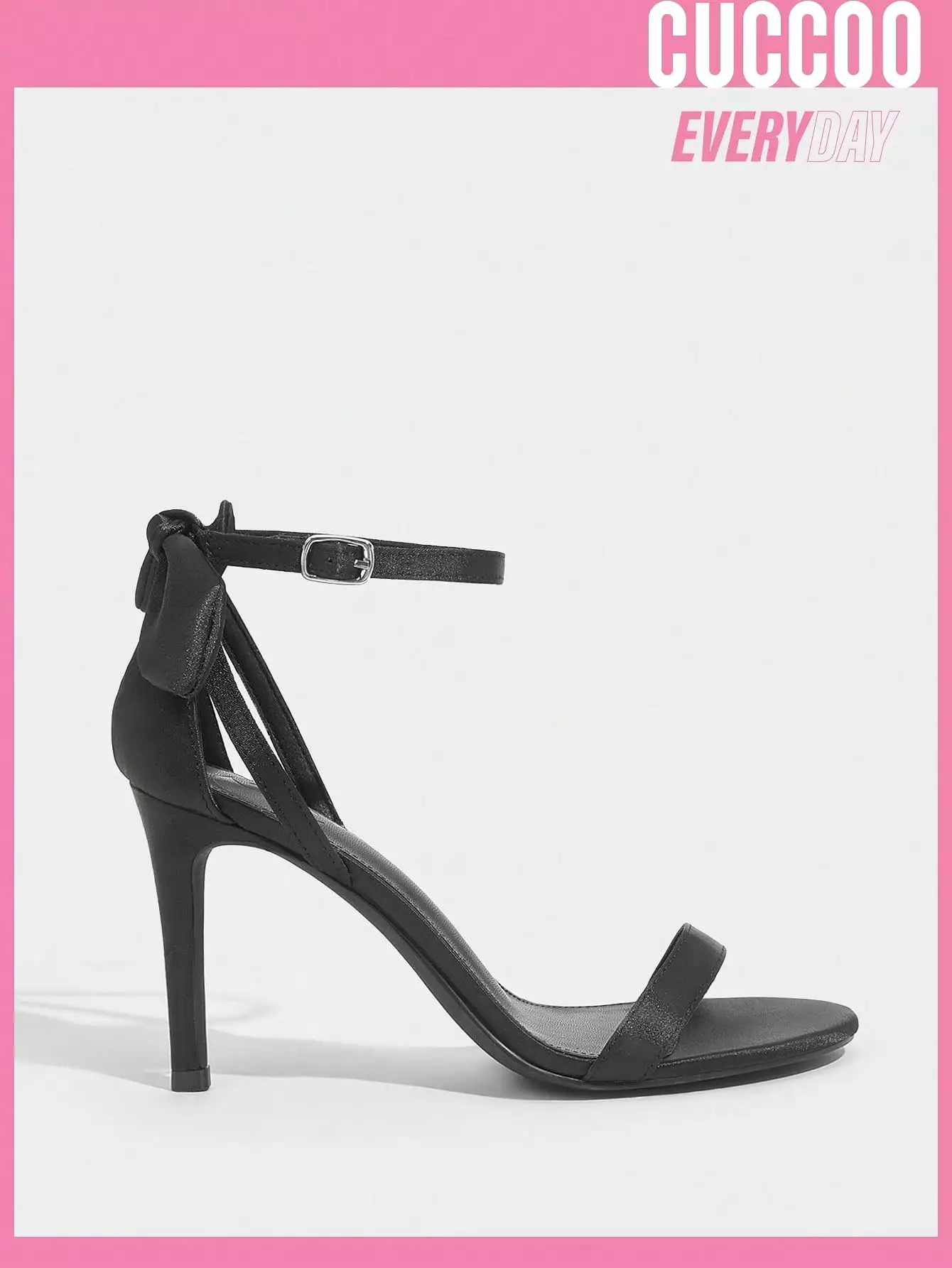 Woman Shoes Black Fashion High Heel Sandals With Bowknot Detail For Spring And Summer