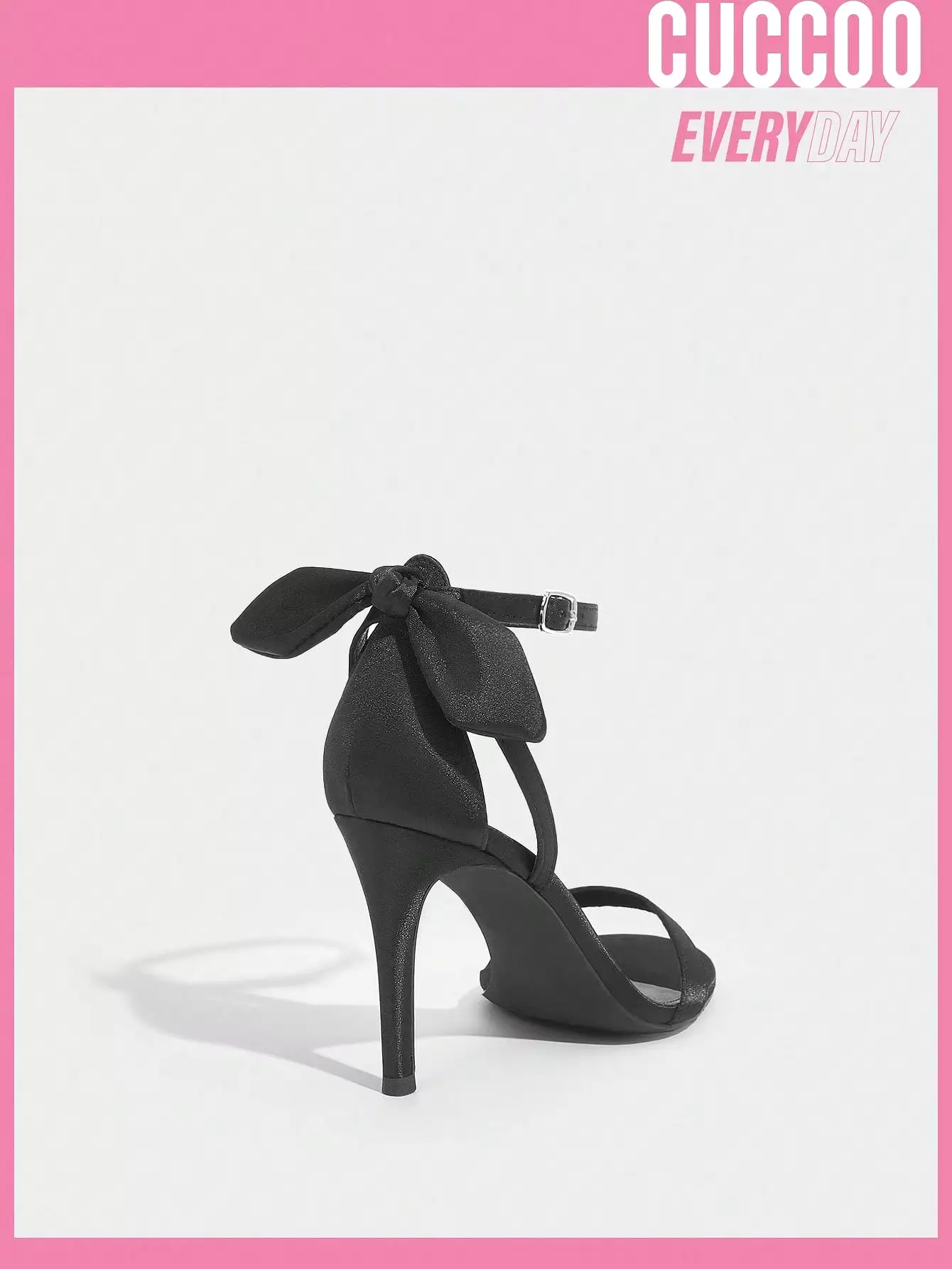 Woman Shoes Black Fashion High Heel Sandals With Bowknot Detail For Spring And Summer