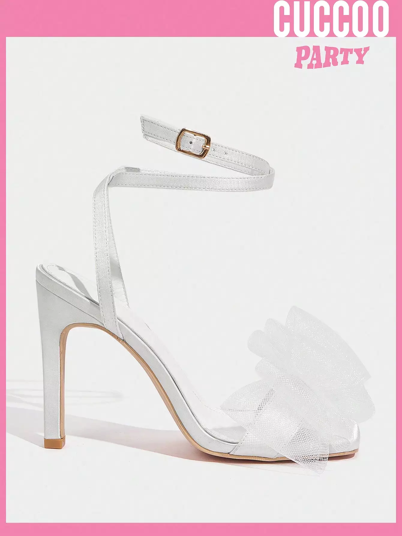 Woman Shoes Cucccoo Fashion White High-Heel Sandals For Wedding And Dating For Spring And Summer Prom Shoes