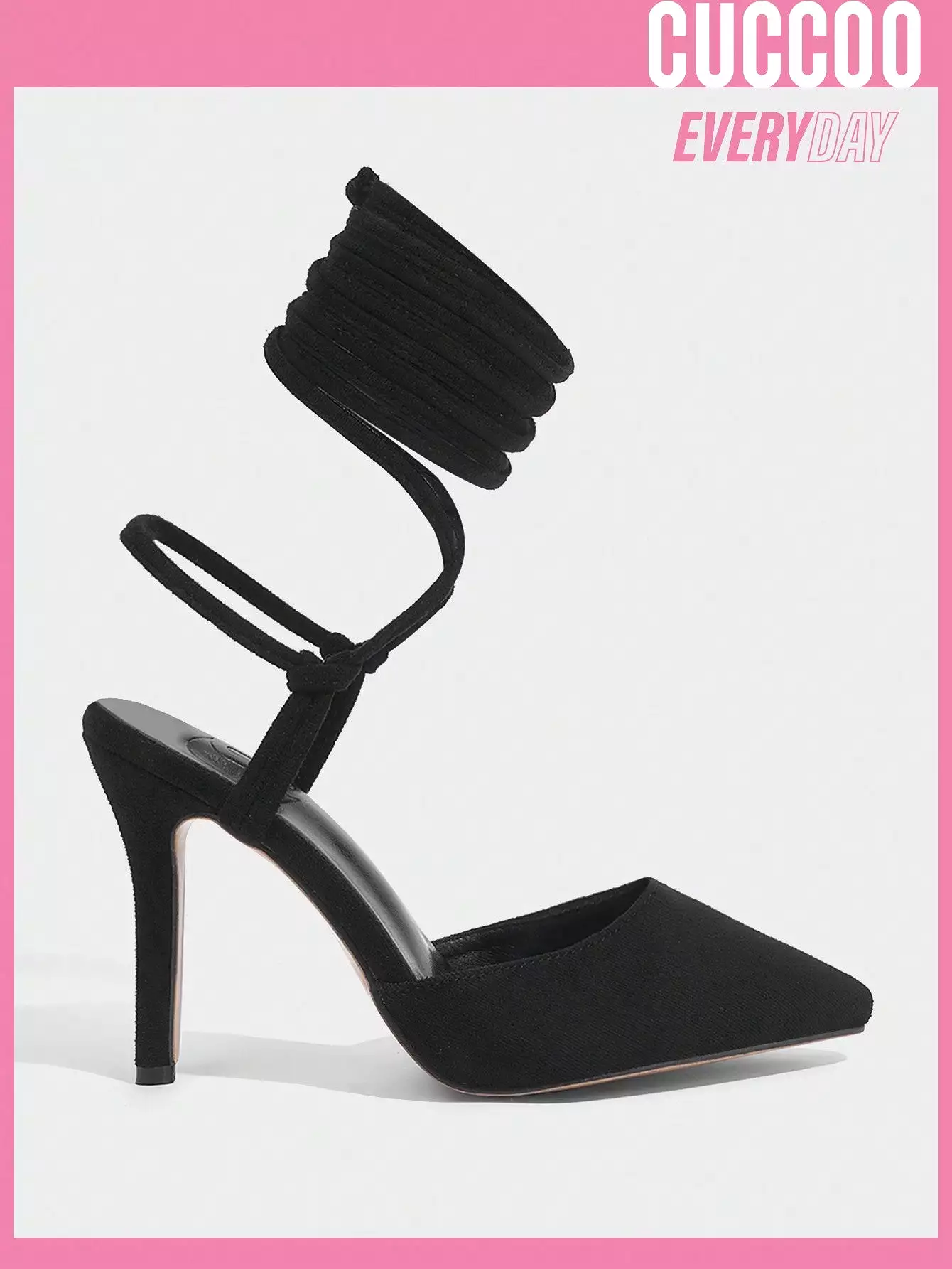 Woman Shoes Fashionable Black Strappy High Heel Pumps For Spring And Summer