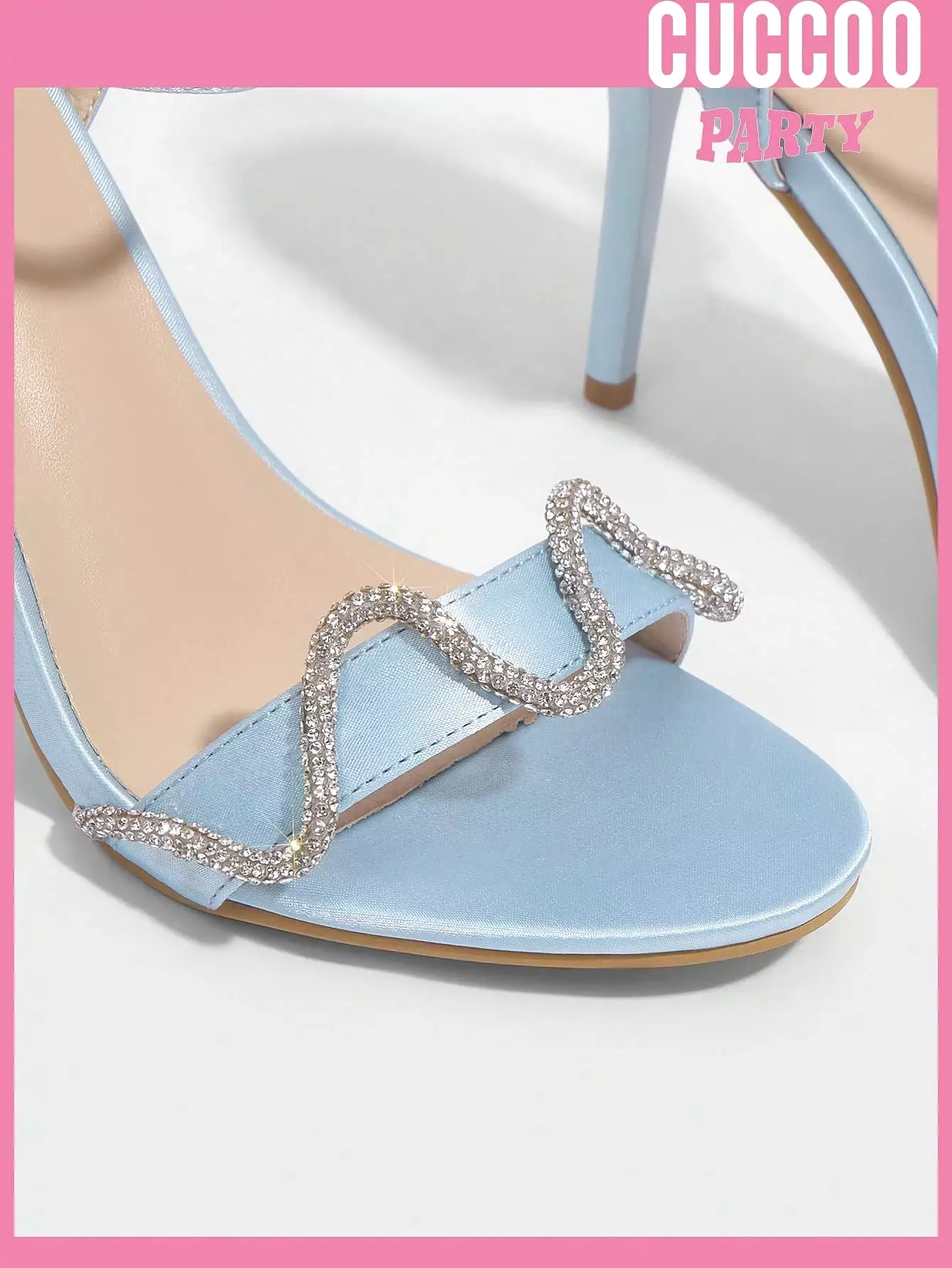 Woman Shoes Ladies' Fashion Pointed Toe Stiletto Sandals With Rhinestone Details Wedding Shoes For Spring And Summer