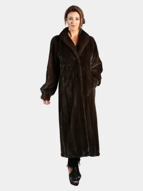 Woman's Mahogany Female Mink Fur Coat - Day Furs