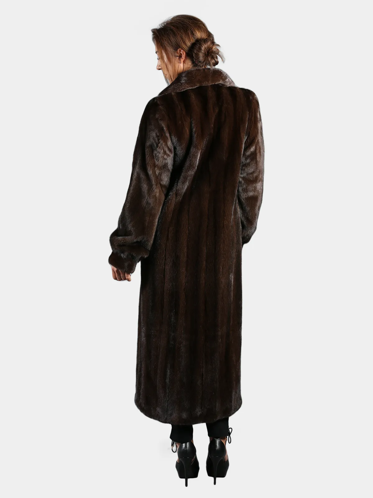 Woman's Mahogany Female Mink Fur Coat - Day Furs